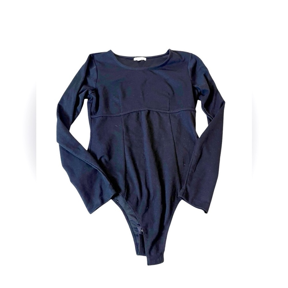 Gianni Bini Rib knit Bodysuit Large Black
